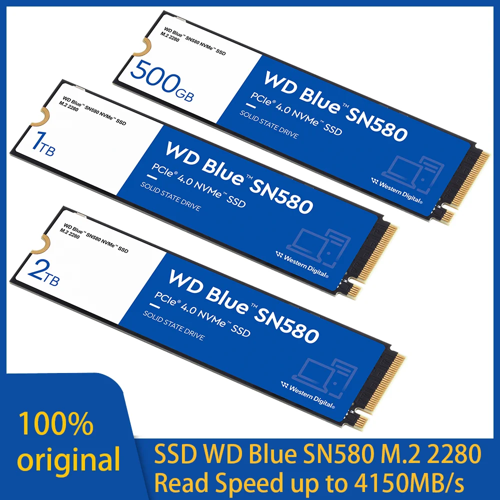   SSD WD  NVMe 500GB, 1TB, 2TB, PCIe4.0, 4150 MB/s M.2 2280 ̺, Ʈ ǻ PC SN580
